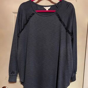 EUC Lauren Conrad ruffle long sleeve 0X